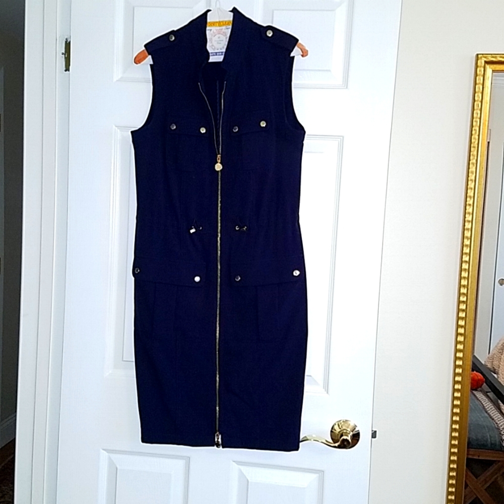 Navy Calvin Klein zippered dress